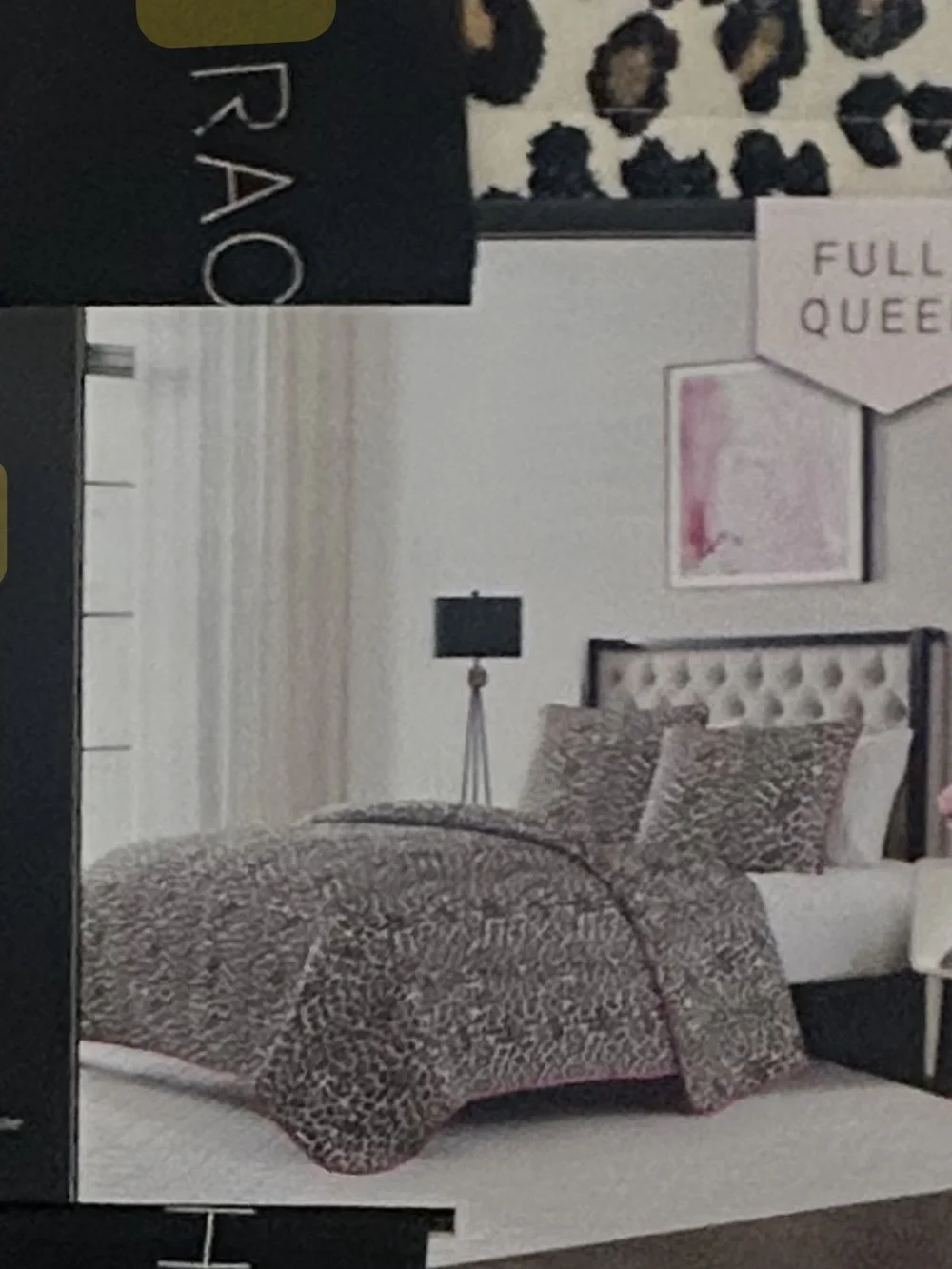 Rachel Zoe Animal Print Queen Brown, Black and Tan Quilt Set 88”x92”
